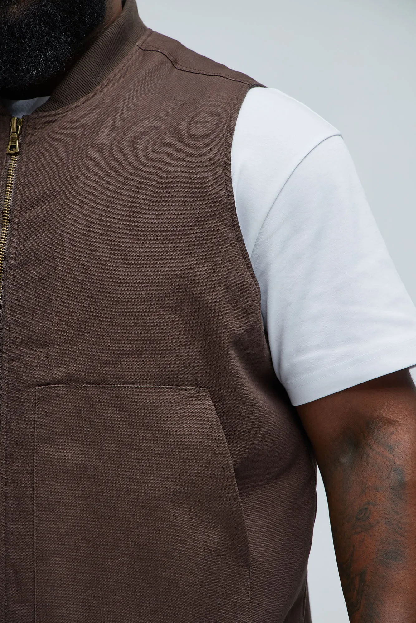 Alexander Utility Canvas Vest - Brown