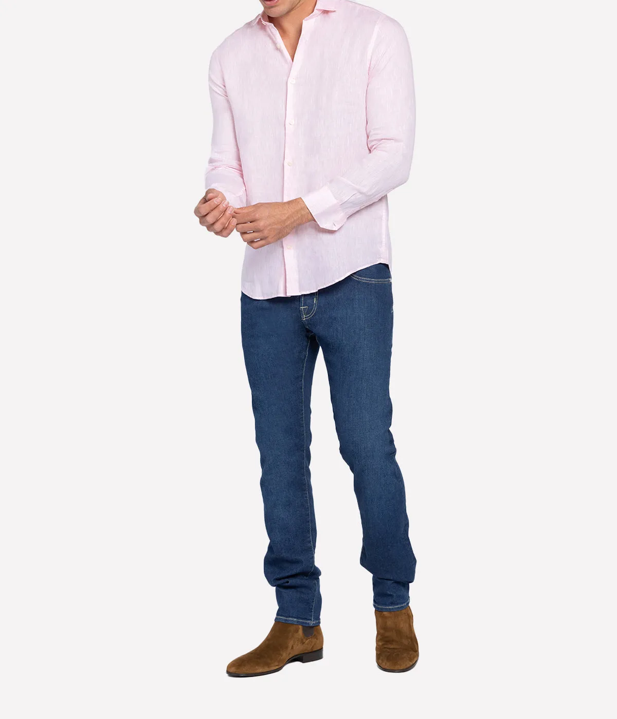 Antonio Linen Shirt in Pink