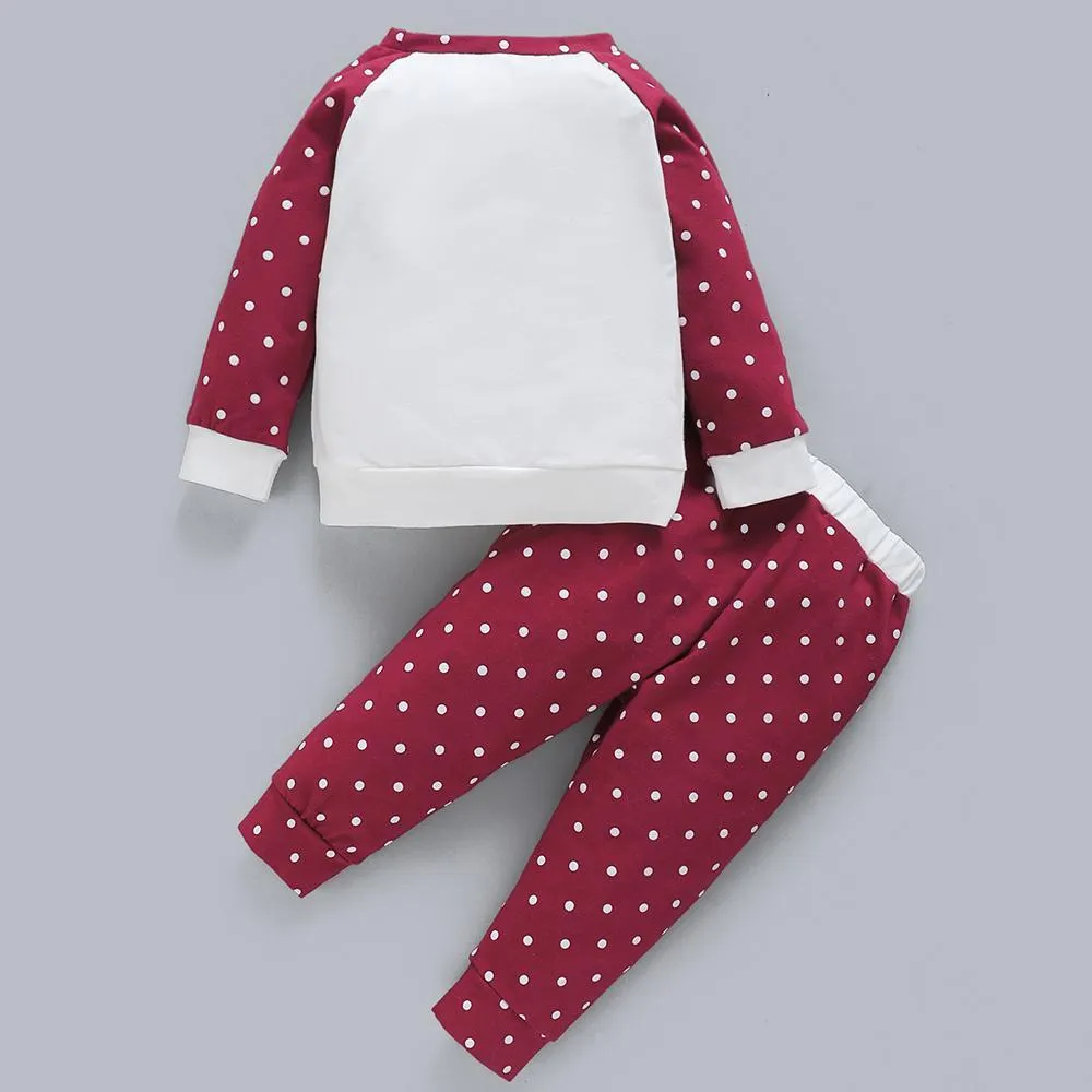 Baby Unisex Polka Dot Long Sleeve Top & Pants Baby Clothes Wholesale Supplier