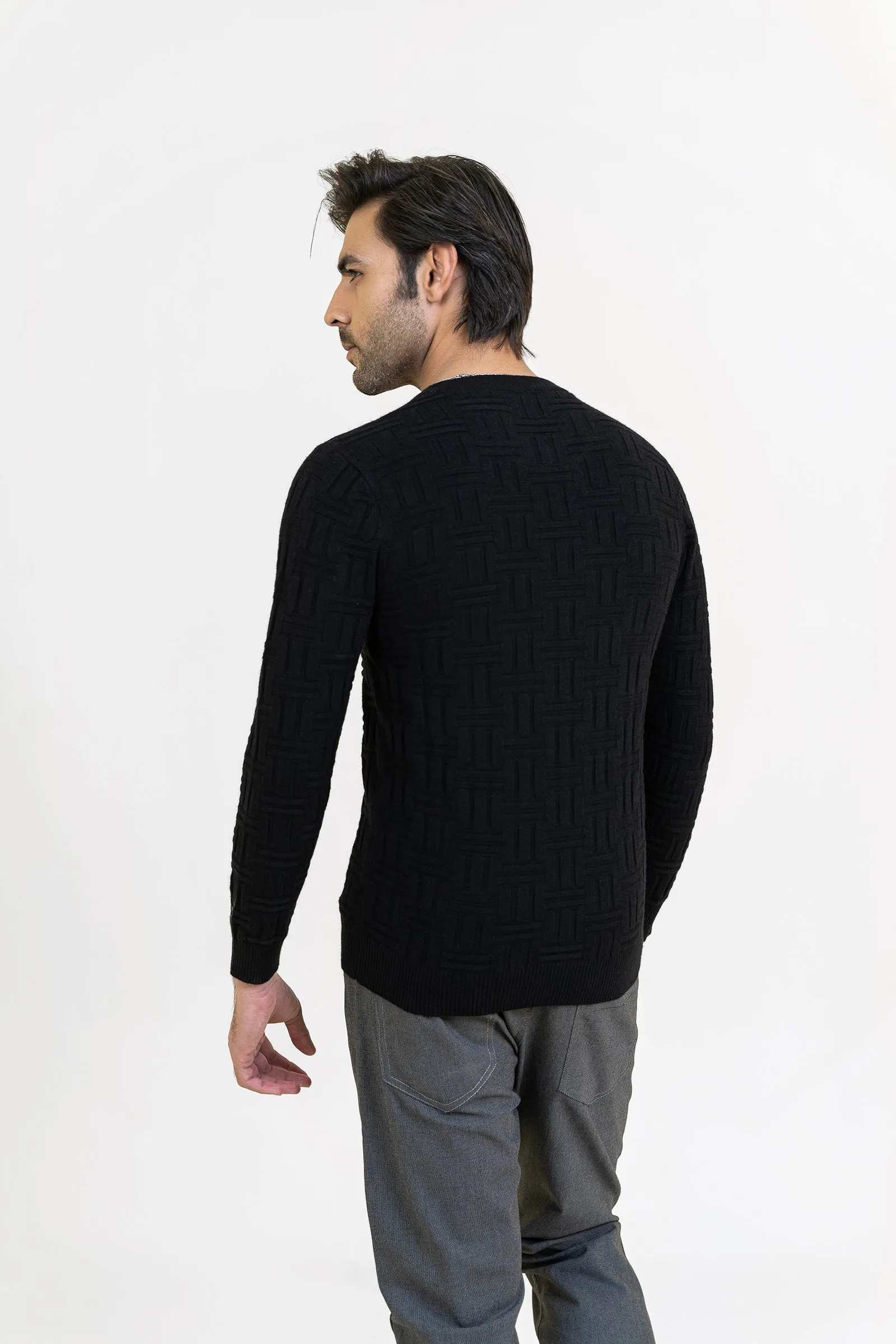 Black Round Neck Sweater