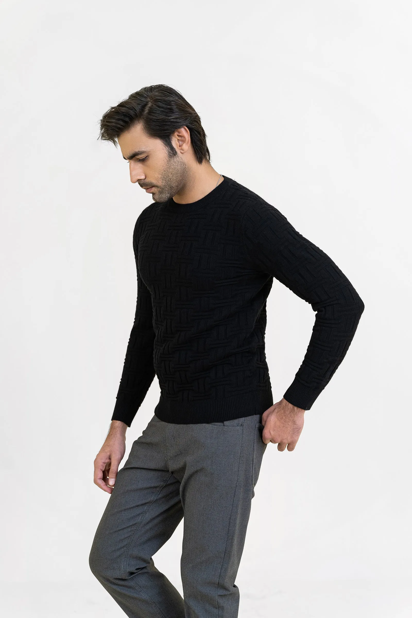 Black Round Neck Sweater