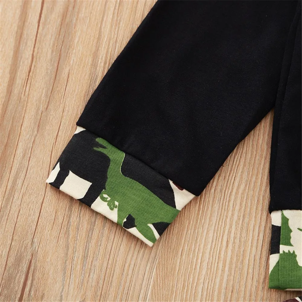 Boys Letter Dinosaur Printed Long Sleeve Top & Pants Wholesale Kids Apparel