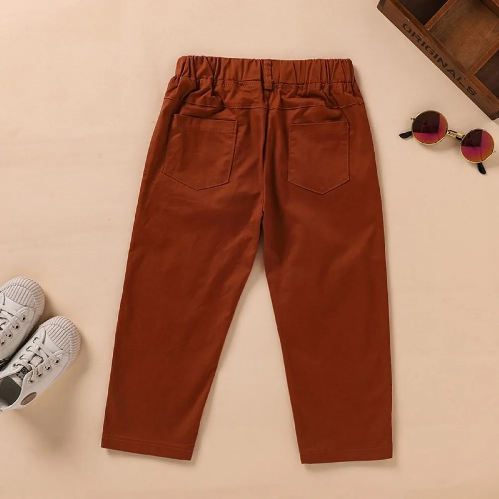 Boys Pocket Letter Tape Causal Pants Wholesale Boy Clothing
