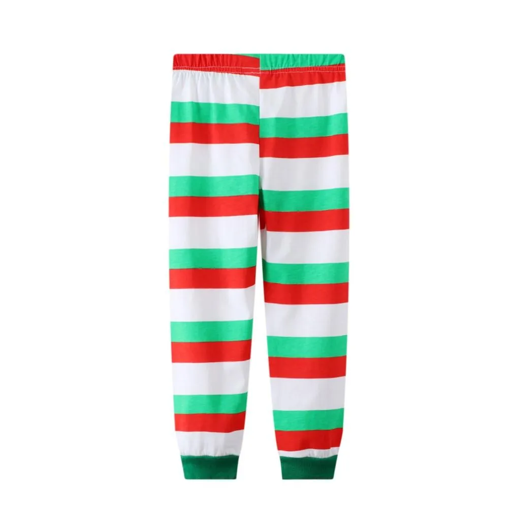 Boys Snowflake Elk Merry Christma Pattern Top & Stripe Pants Boys Casual Suits