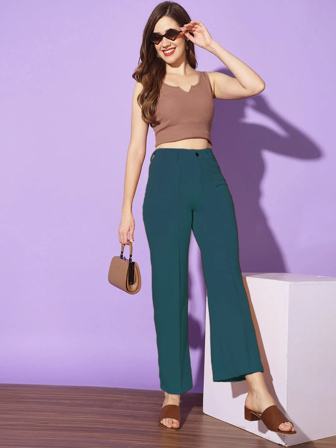Carrera Full Length Women Formal Trousers and Pants-3299