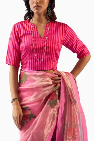 Cheerful Fuchsia Striped Blouse
