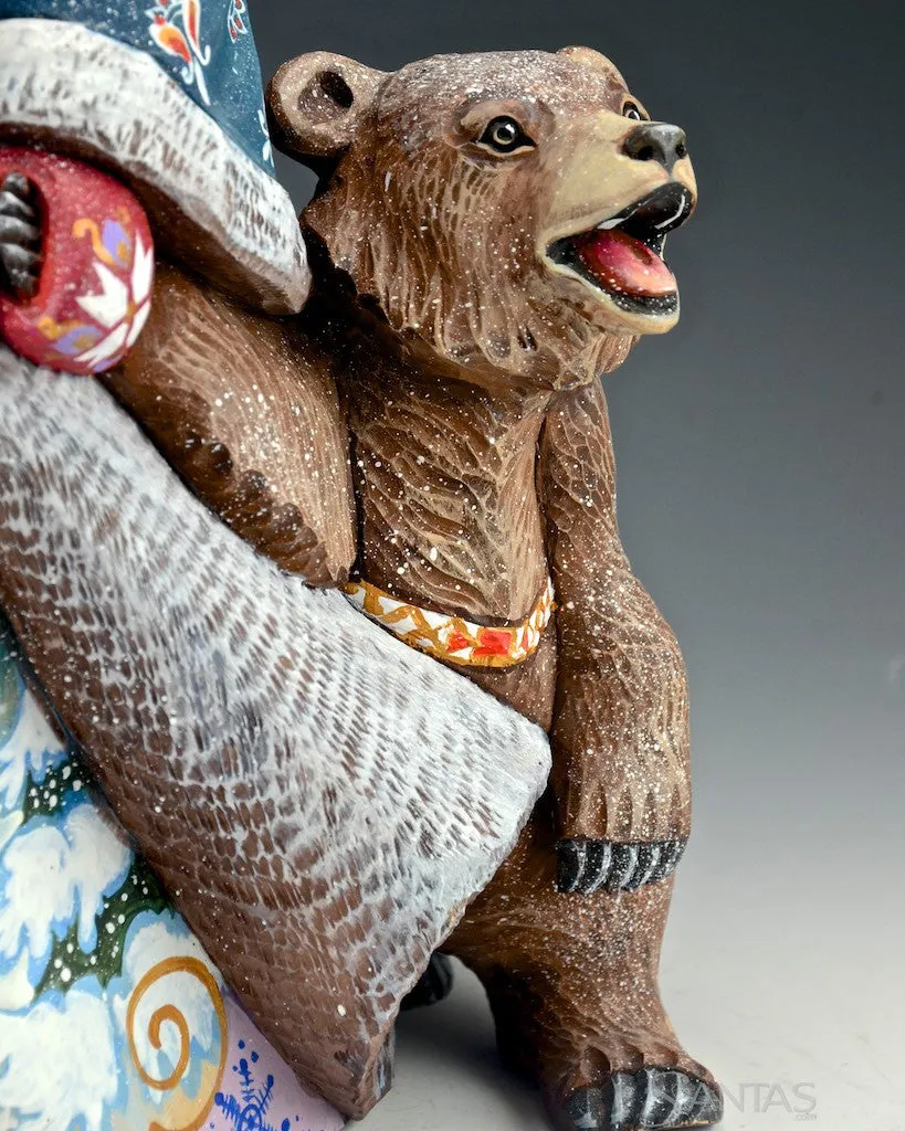 Christmas Joy and a Happy Bear Russian Santa