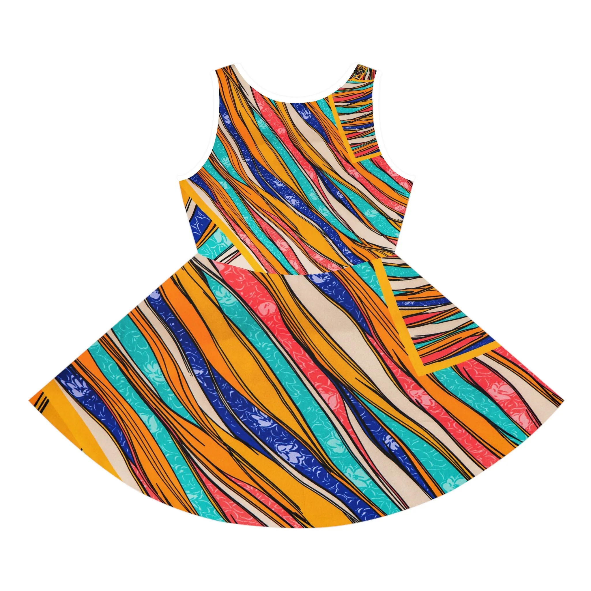 Color Brushstroke - Inovax Girl's Sleeveless Sundress