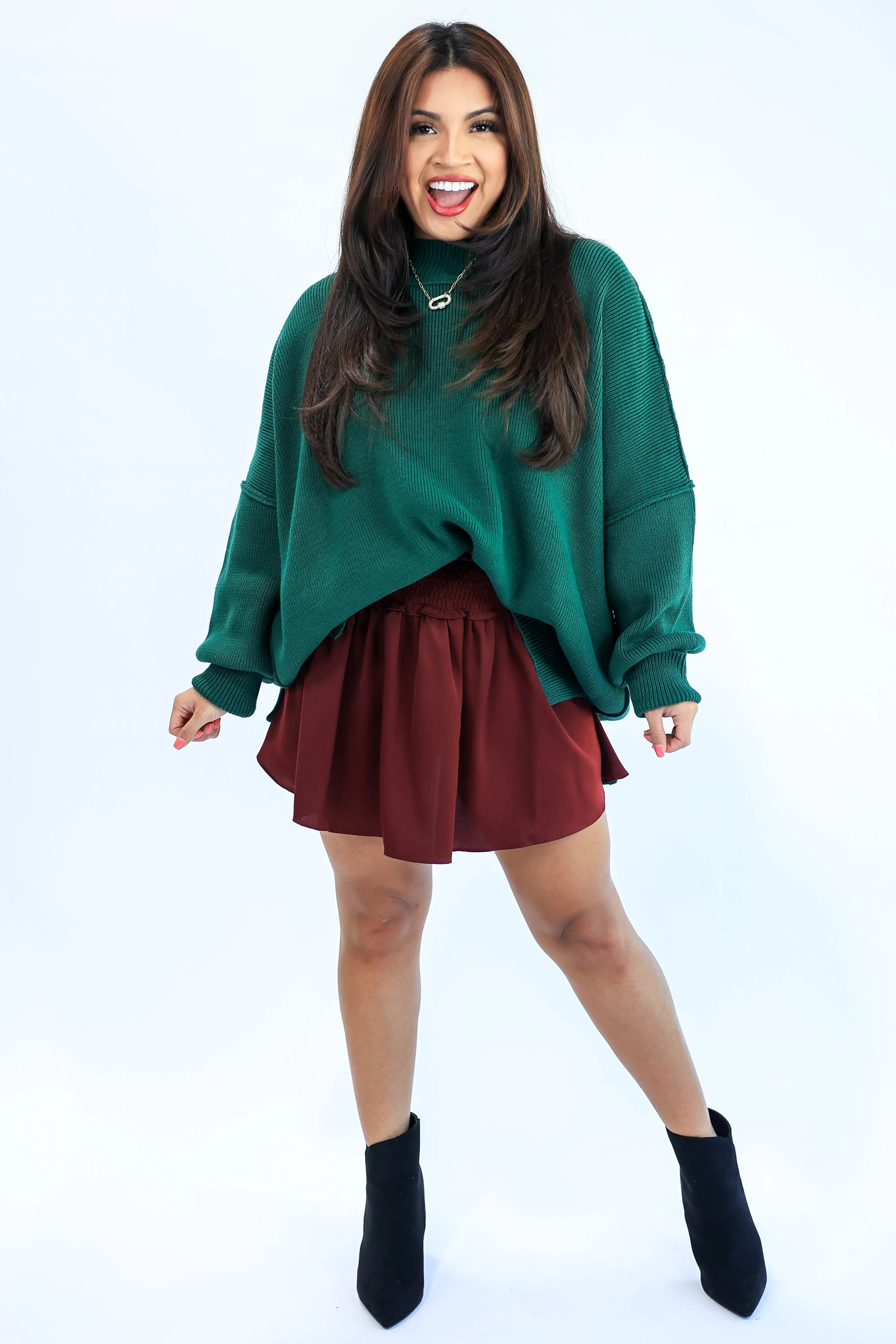 Comfy Magic Oversized Sweater In Hunter