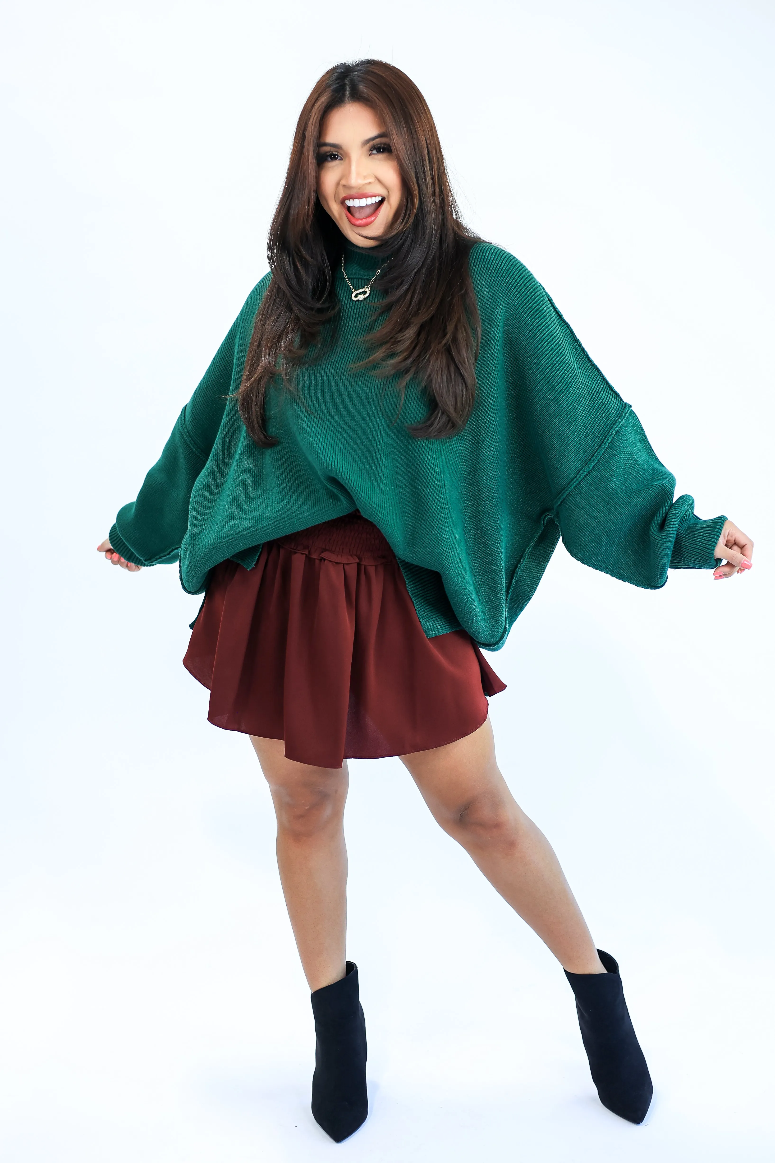 Comfy Magic Oversized Sweater In Hunter