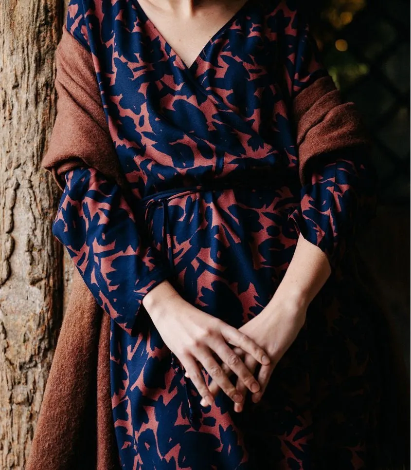 Cousette - Shadow Mahogany Viscose Crepe Fabric