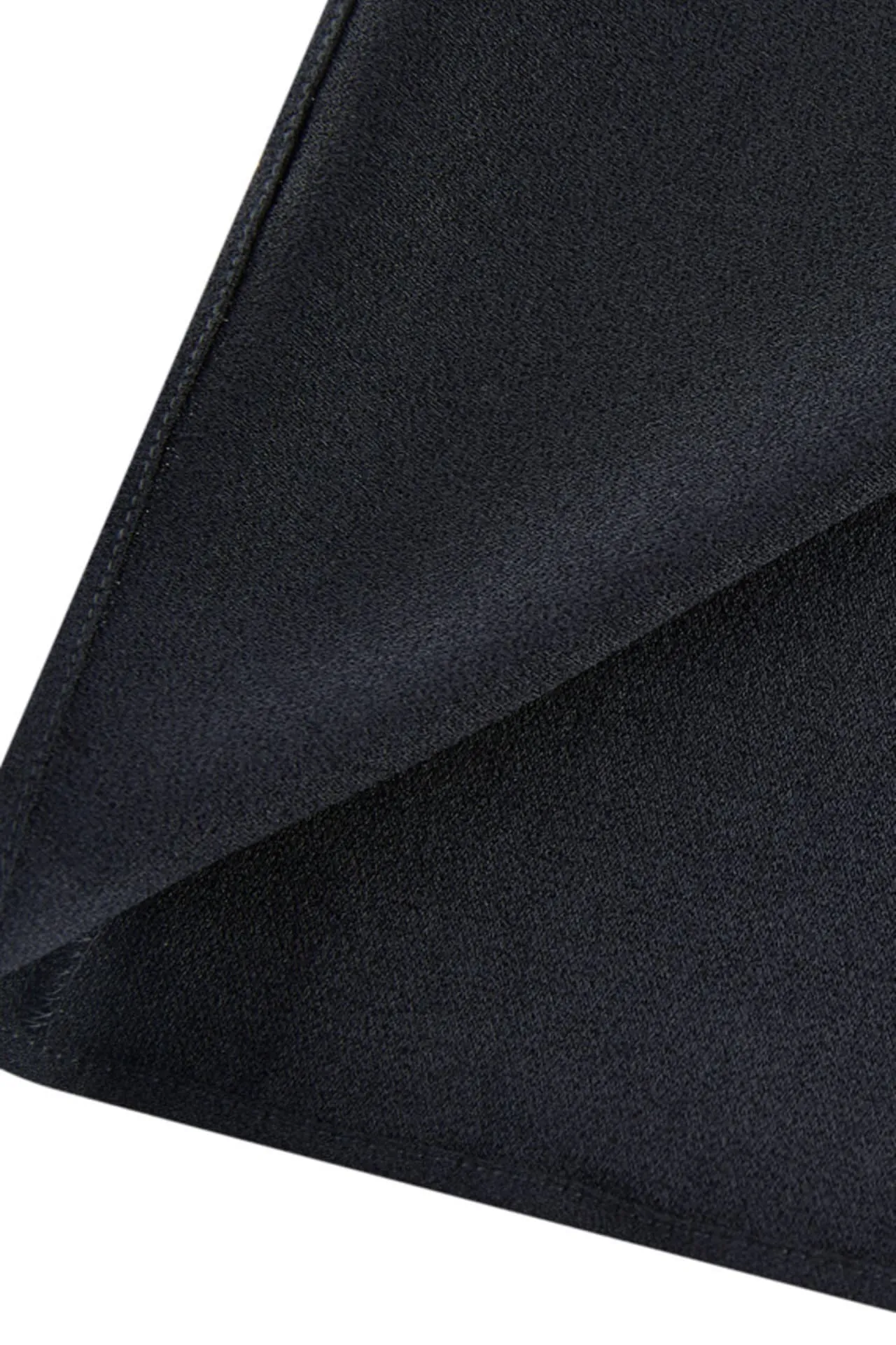 Crepe Stand Collar Blouse With Detachable Tie
