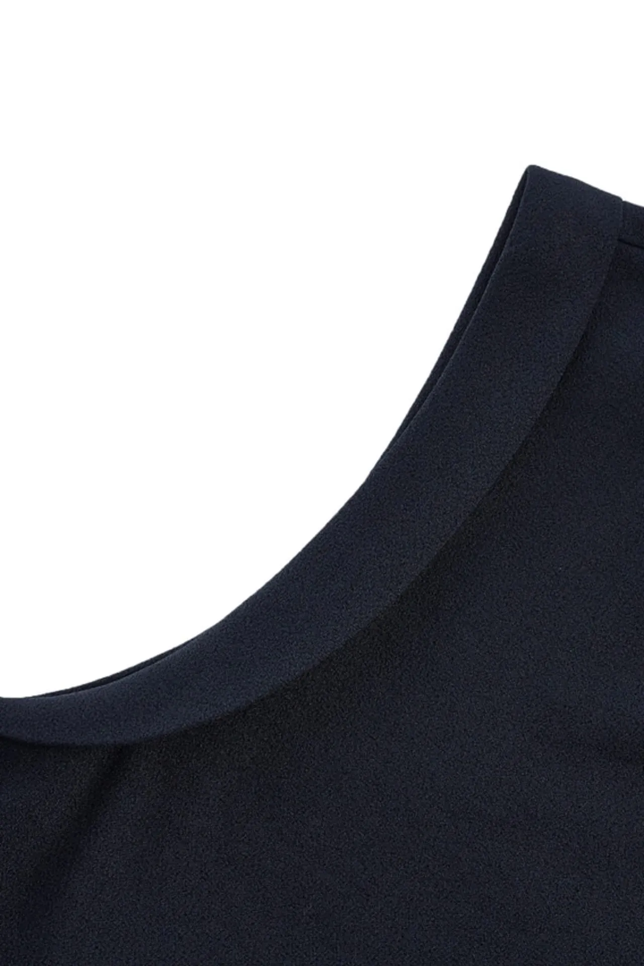 Crepe Stand Collar Blouse With Detachable Tie