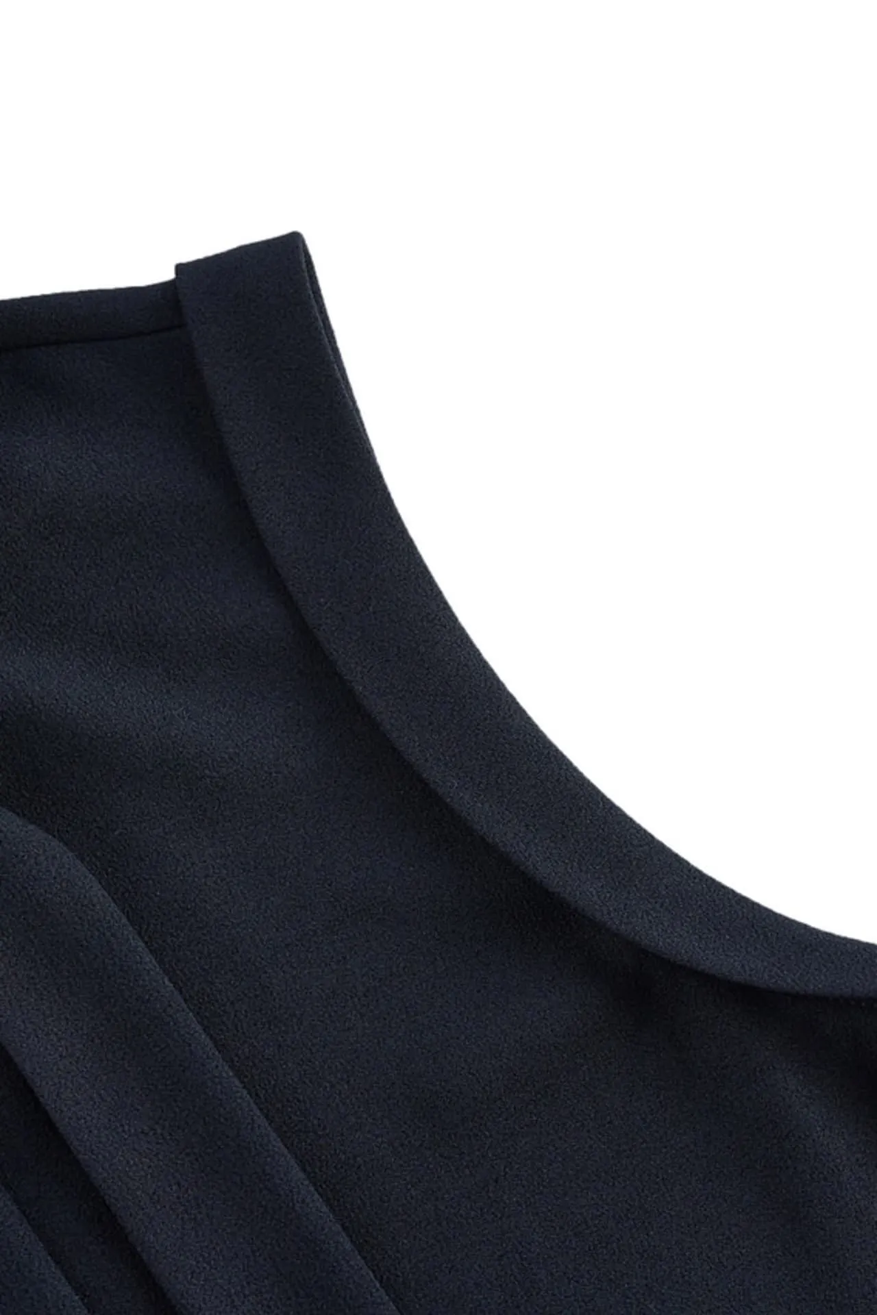 Crepe Stand Collar Blouse With Detachable Tie