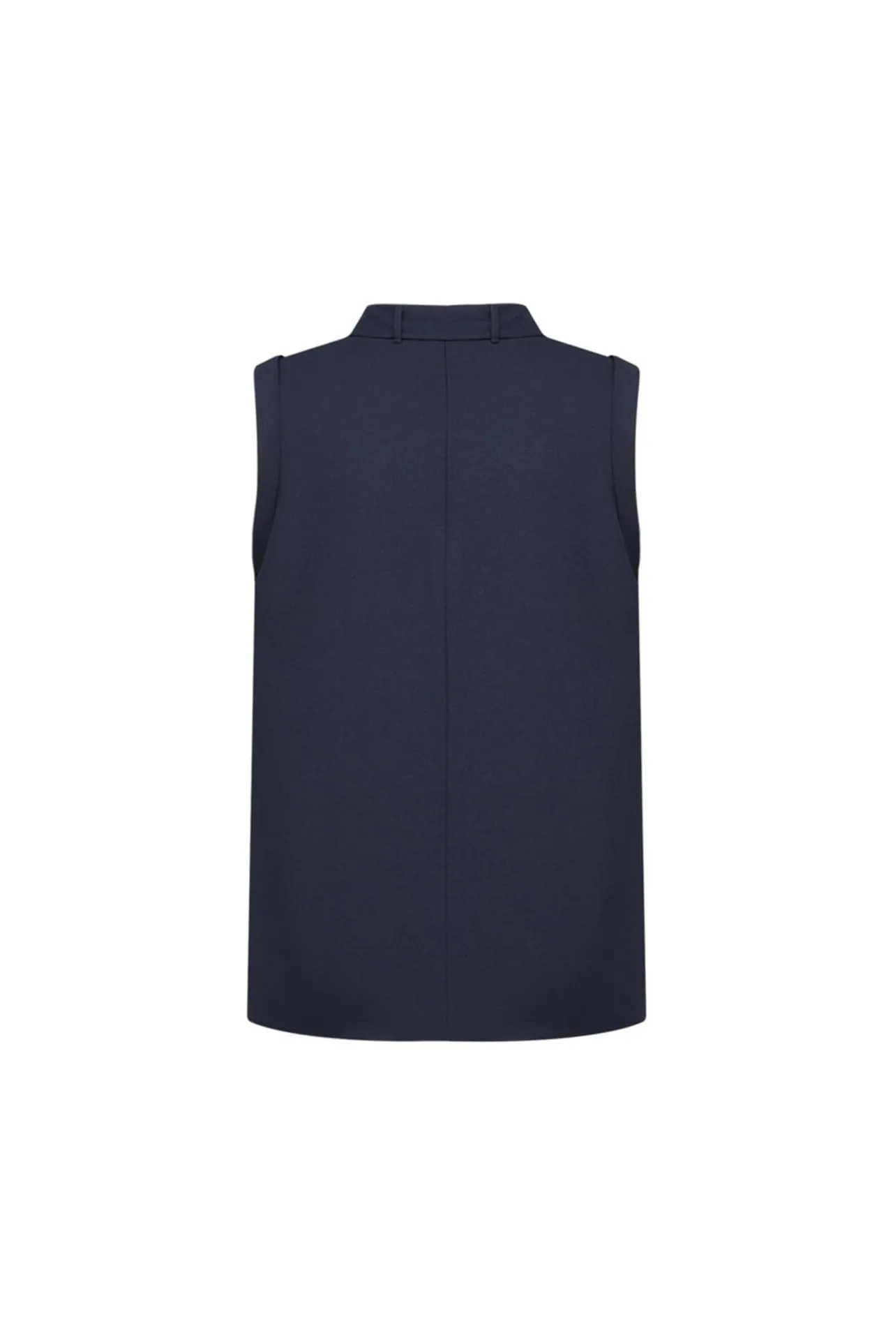 Crepe Stand Collar Blouse With Detachable Tie