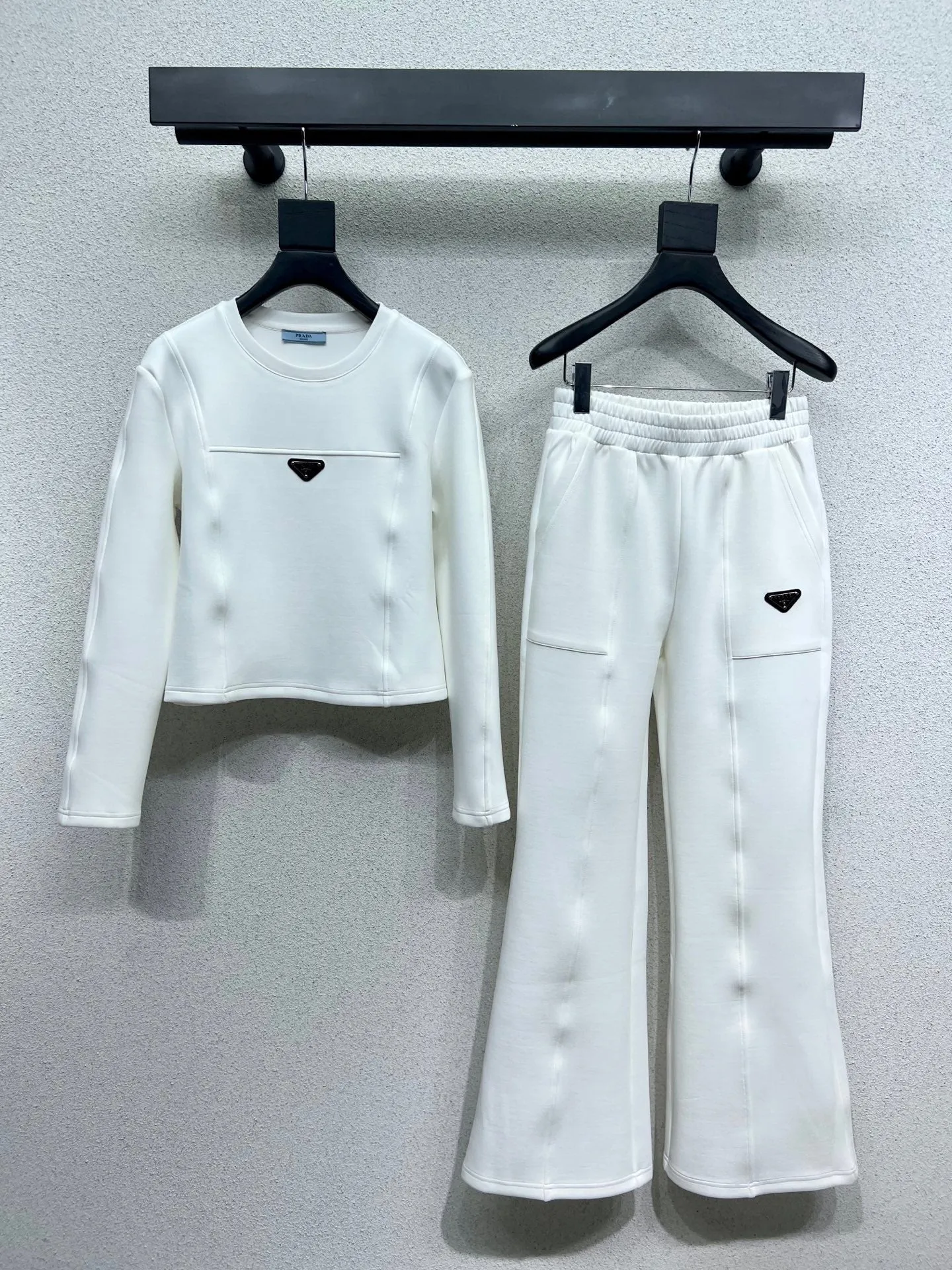 Crew neck sweater   wide leg pants