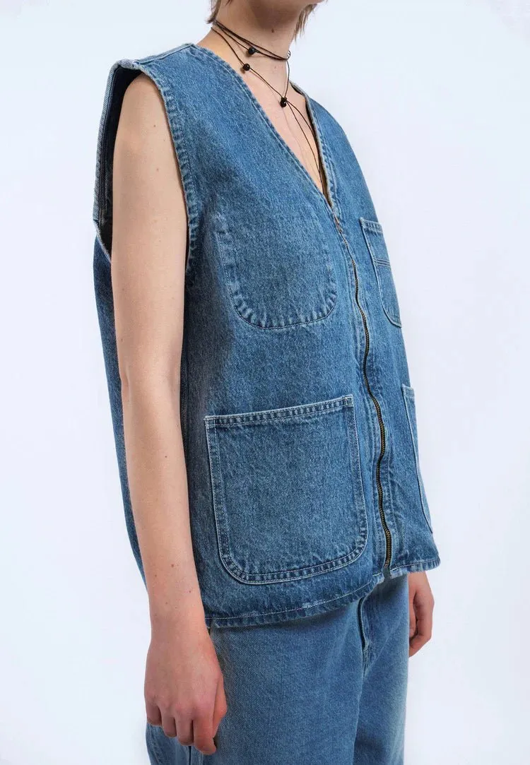 Denver Worker Vest - Stream Sky Retro