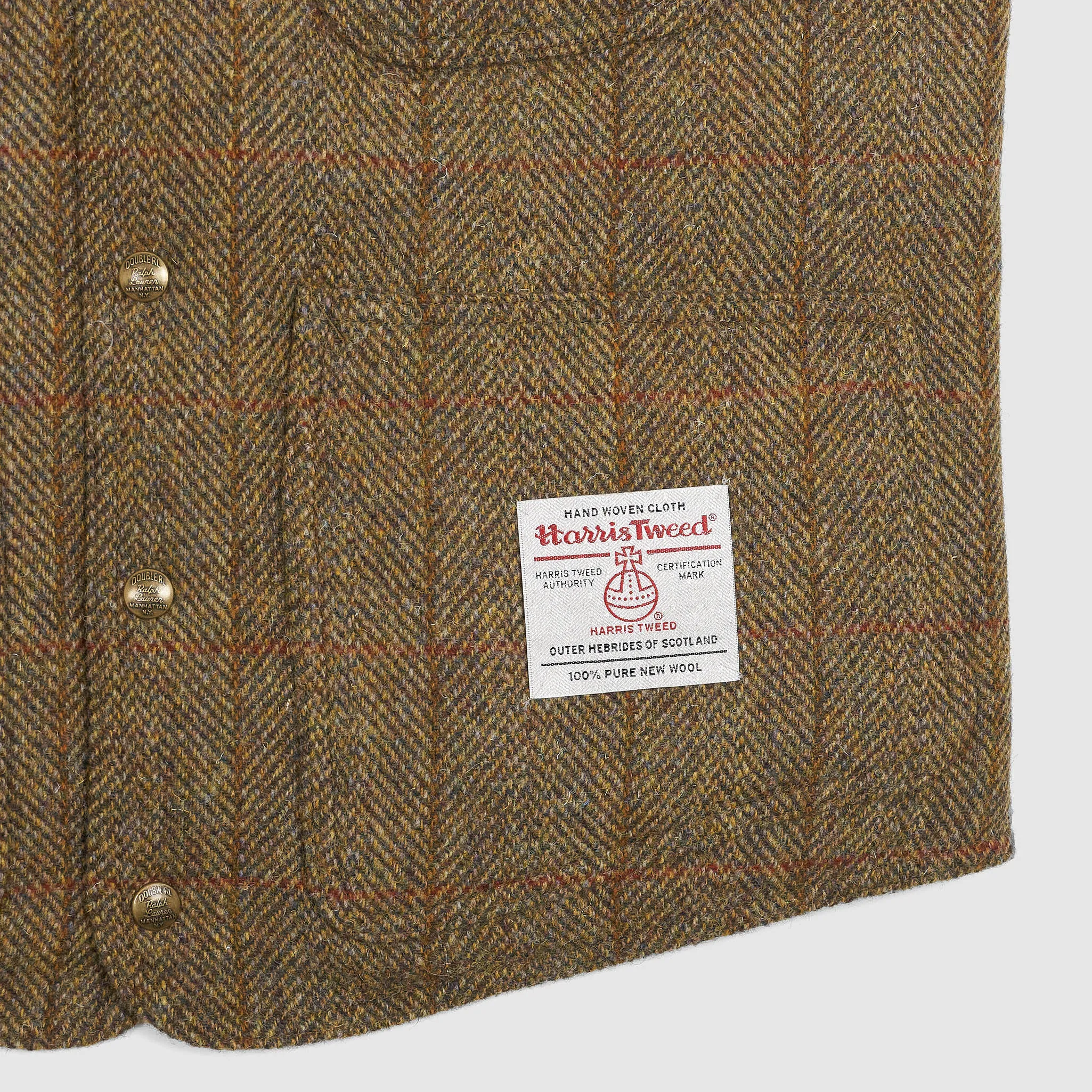Double RL Huntshaw Reversible Harris Tweed Vest