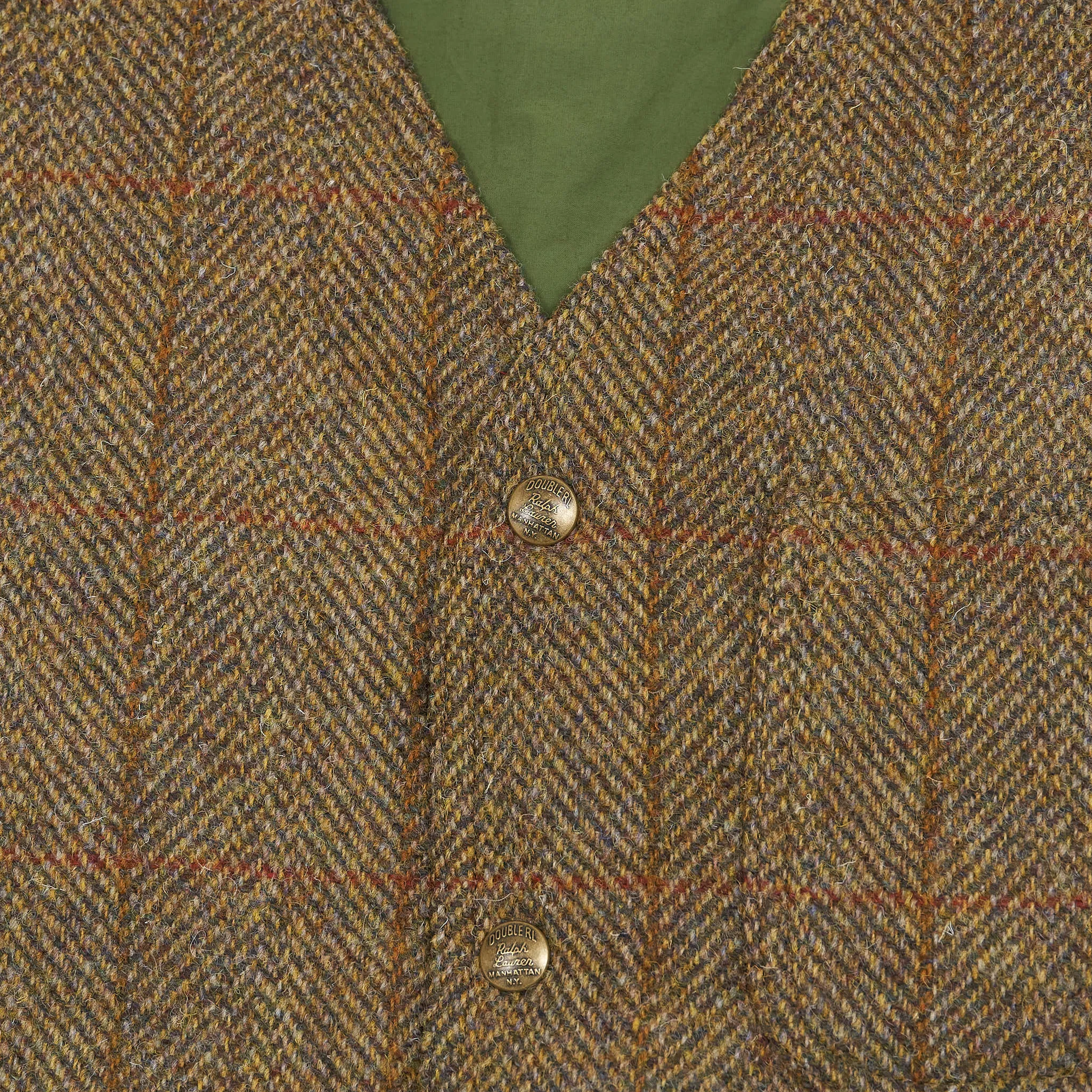 Double RL Huntshaw Reversible Harris Tweed Vest