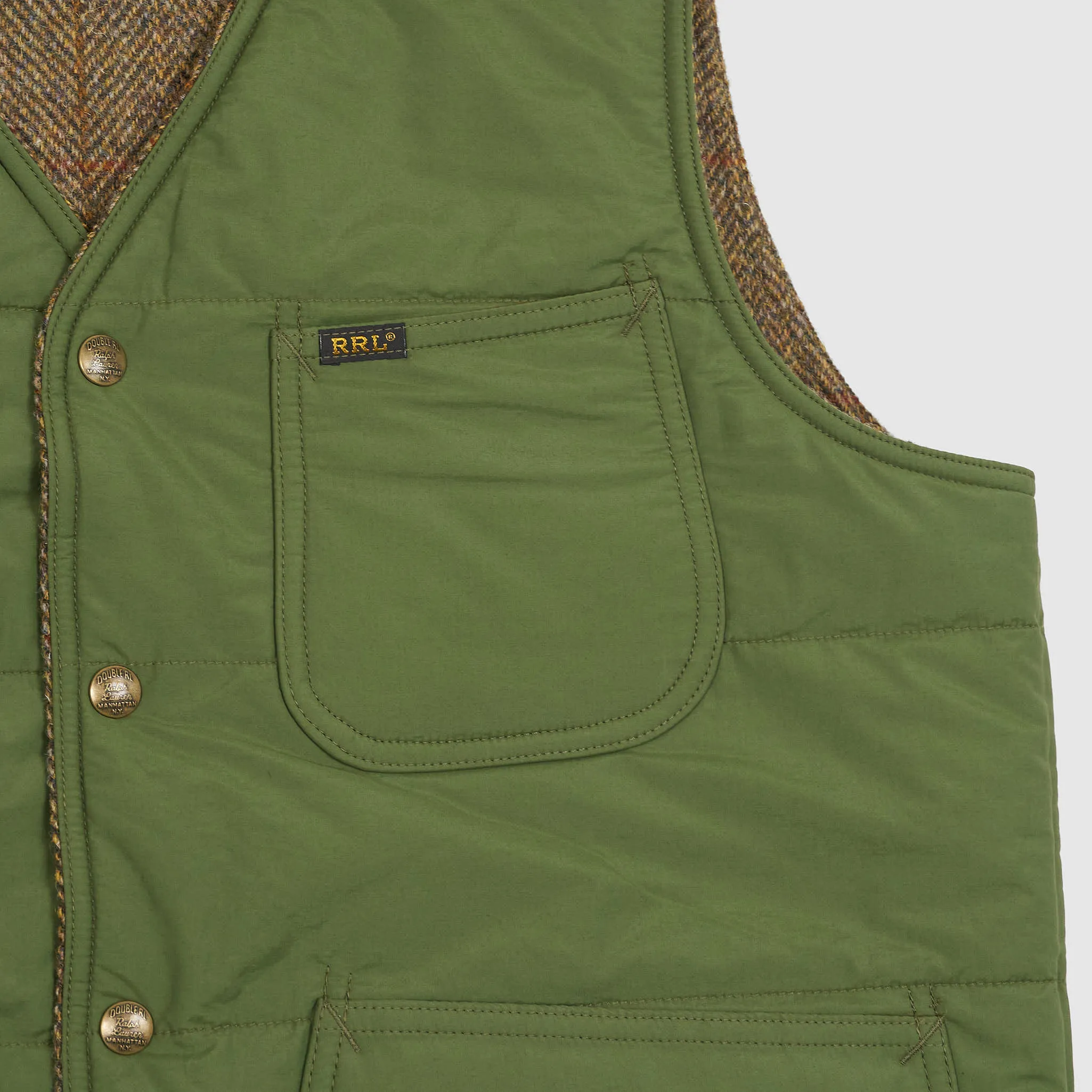 Double RL Huntshaw Reversible Harris Tweed Vest