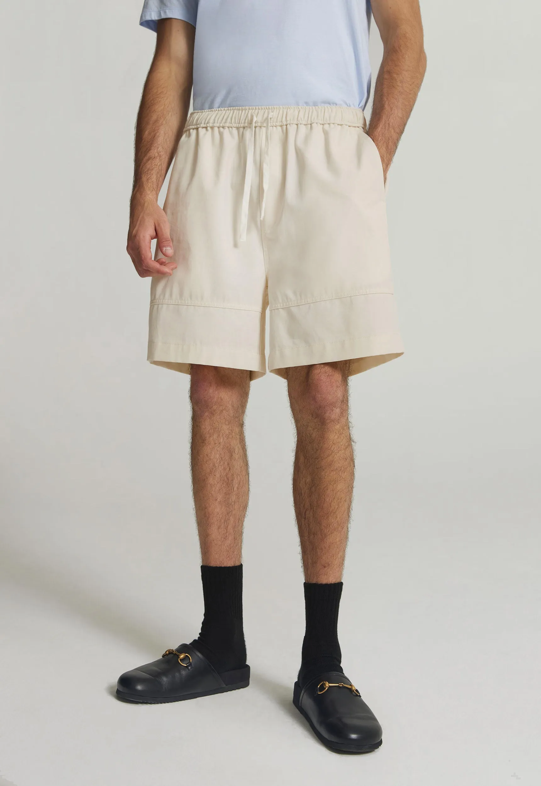 Edon Cotton Twill Short - Off White