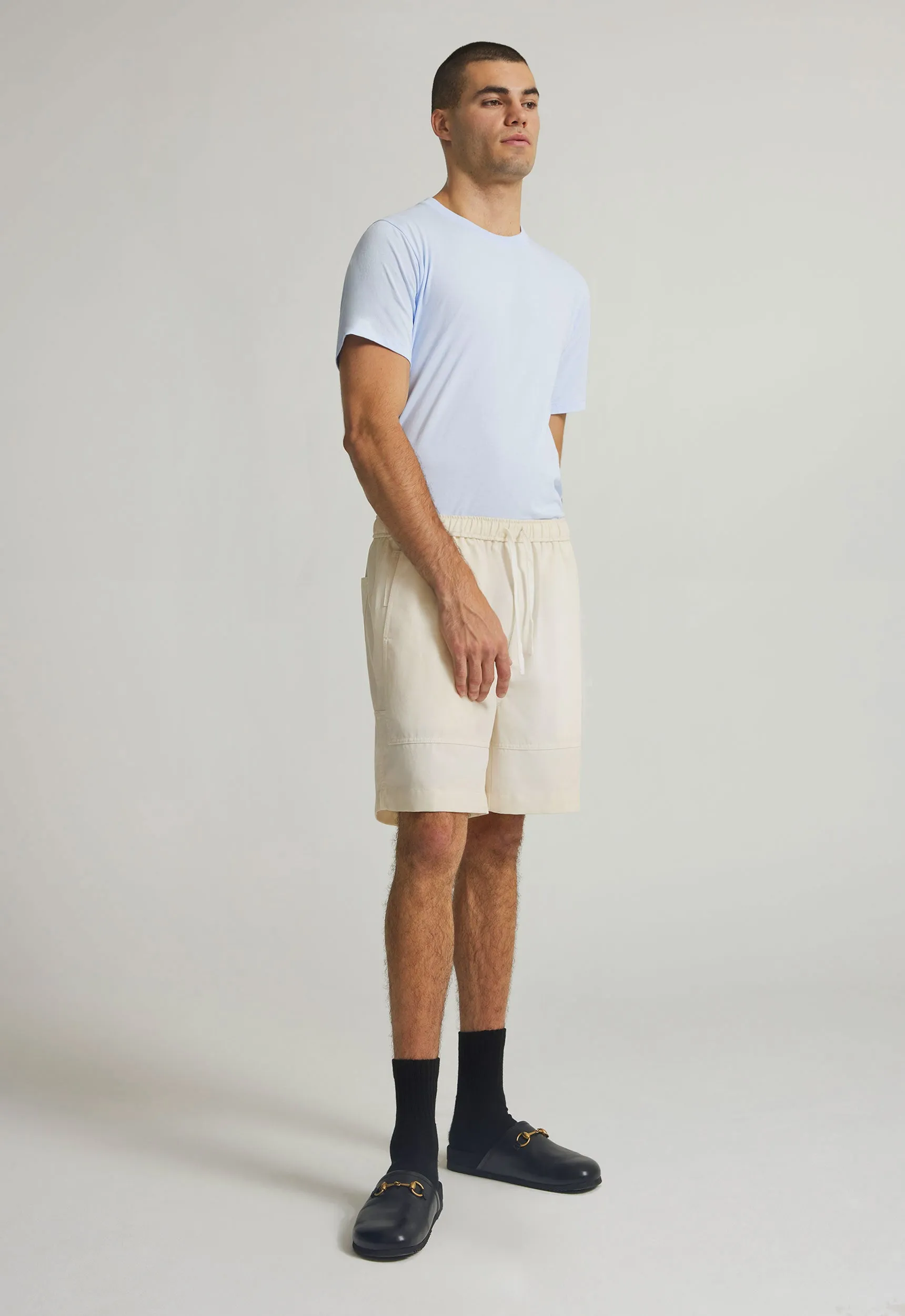 Edon Cotton Twill Short - Off White