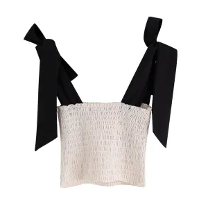 ELASTIC SMOCKED CROPPED TOP