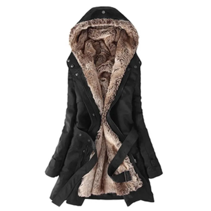 Faux Fur Warm Long Hooded Coat