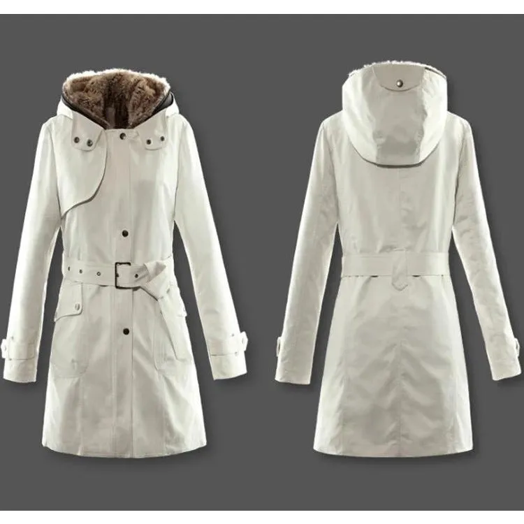 Faux Fur Warm Long Hooded Coat