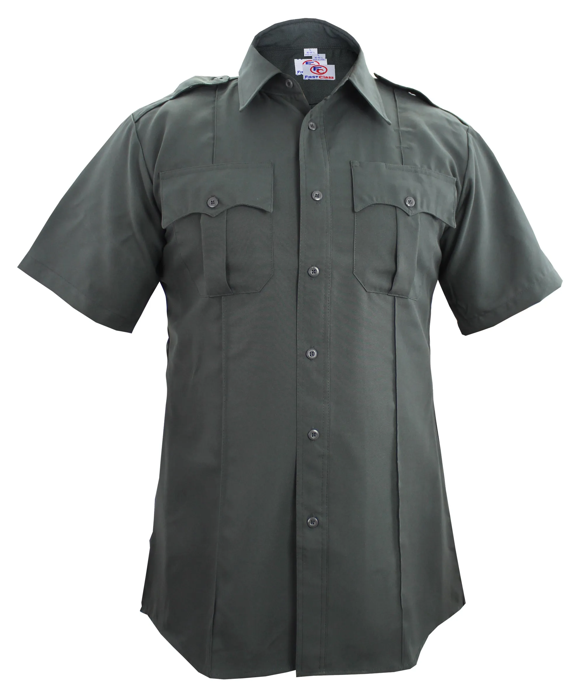 First Class 100% Polyester Short Sleeve Zippered Uniform Shirts