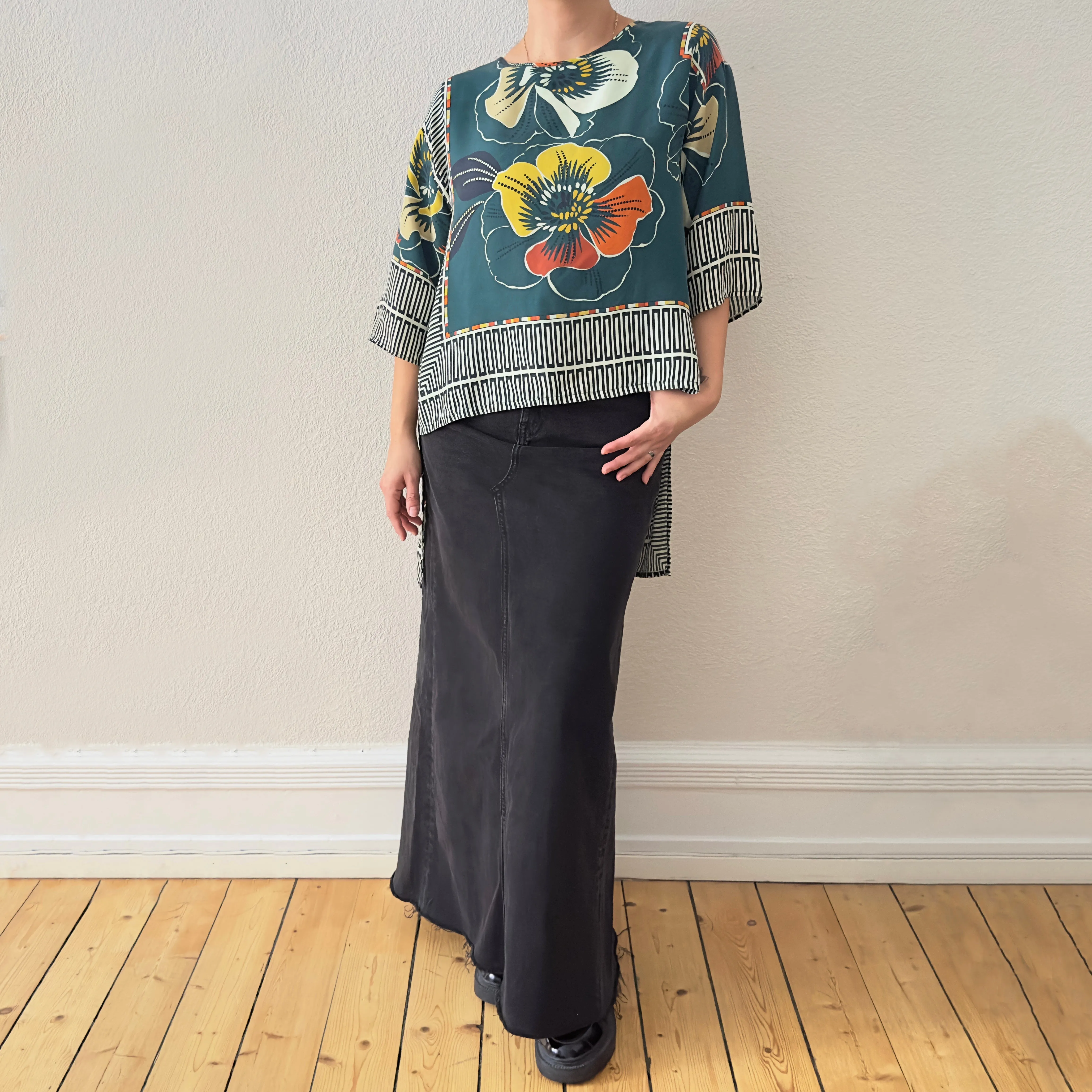 Floral Silk Top - Size S