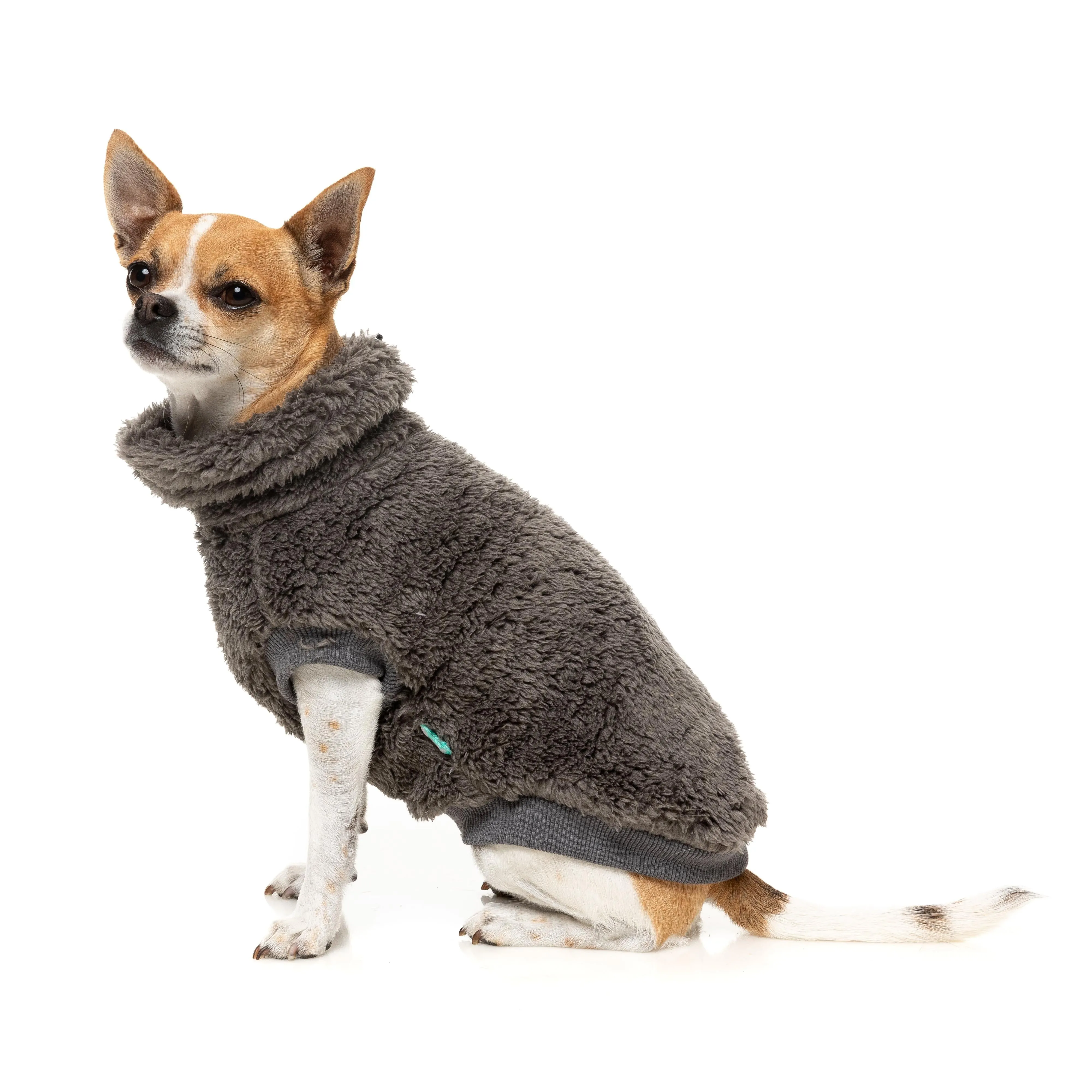 FuzzYard Dog Apparel Turtle Teddy 25 Sweater Gunmetal Grey Size 1 ^ ^
