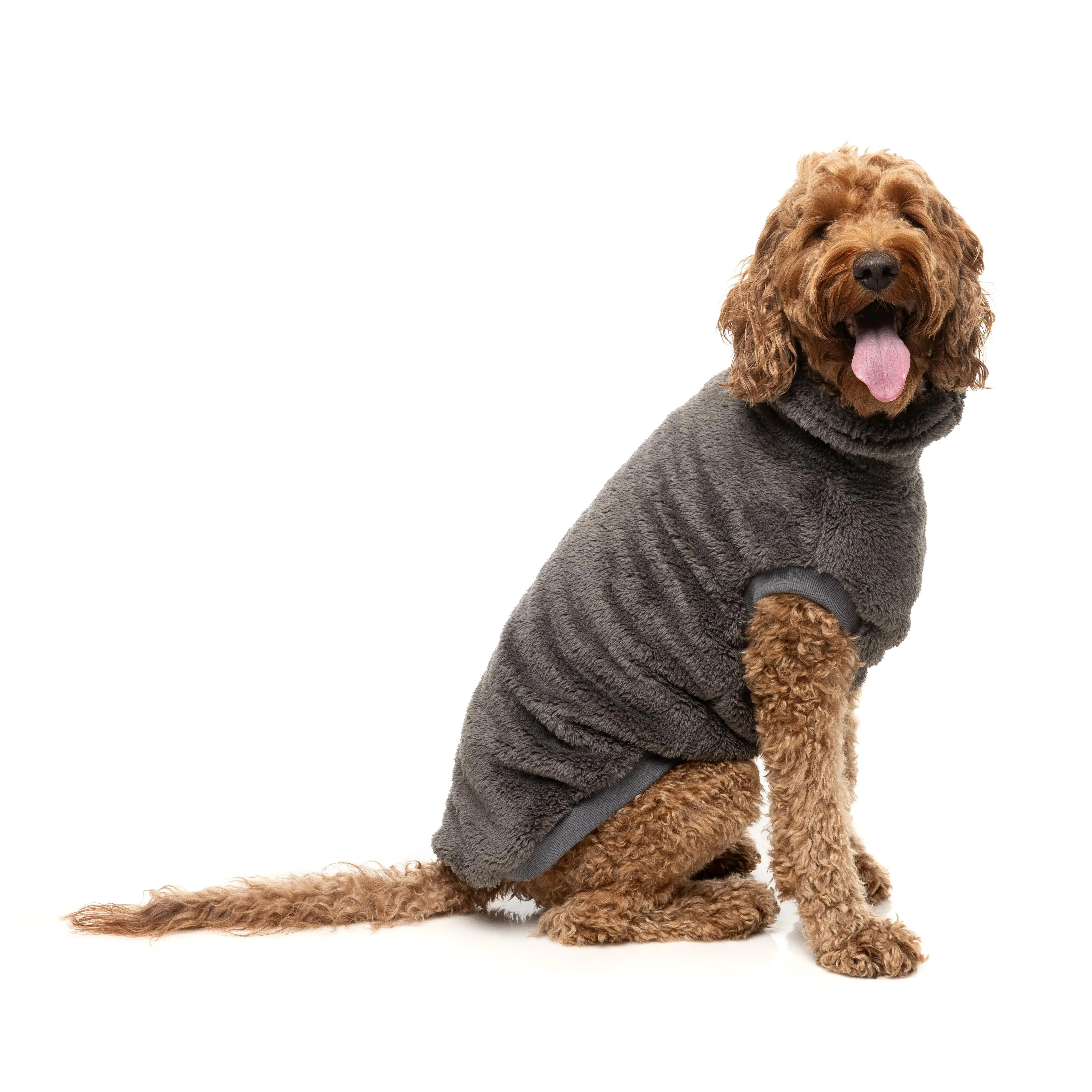 FuzzYard Dog Apparel Turtle Teddy 25 Sweater Gunmetal Grey Size 1 ^ ^