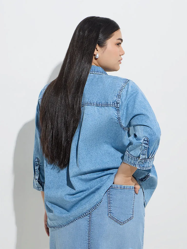Gia Blue Washed Denim Shirt