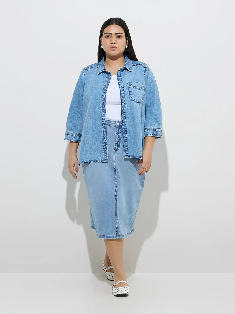 Gia Blue Washed Denim Shirt