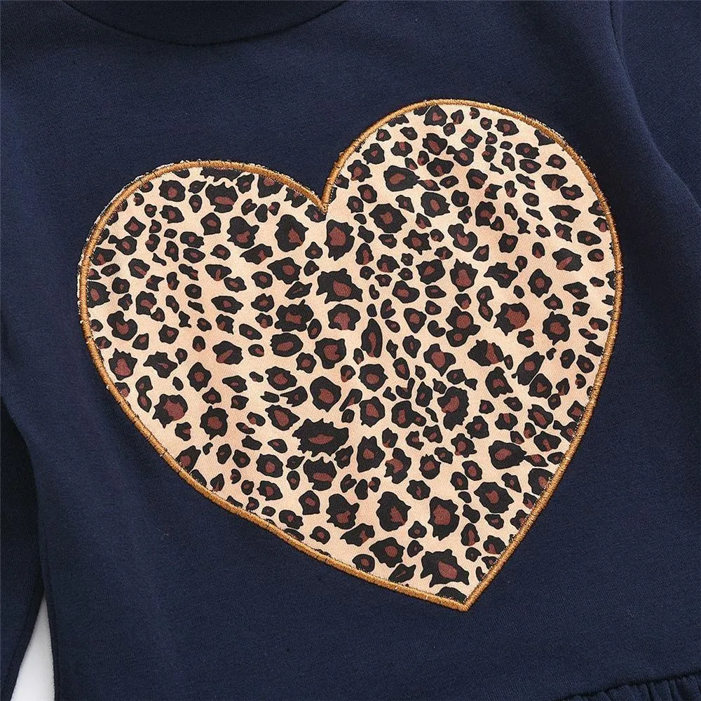 Girls Long Sleeve Heart Leopard Top & Pants Girl Boutique Clothing Wholesale