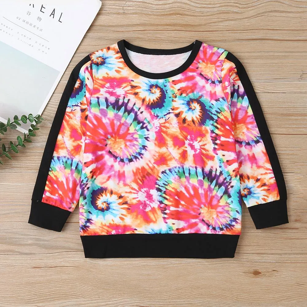 Girls Tie Dye Long Sleeve T-shirt & Pants Wholesale Clothing For Girls