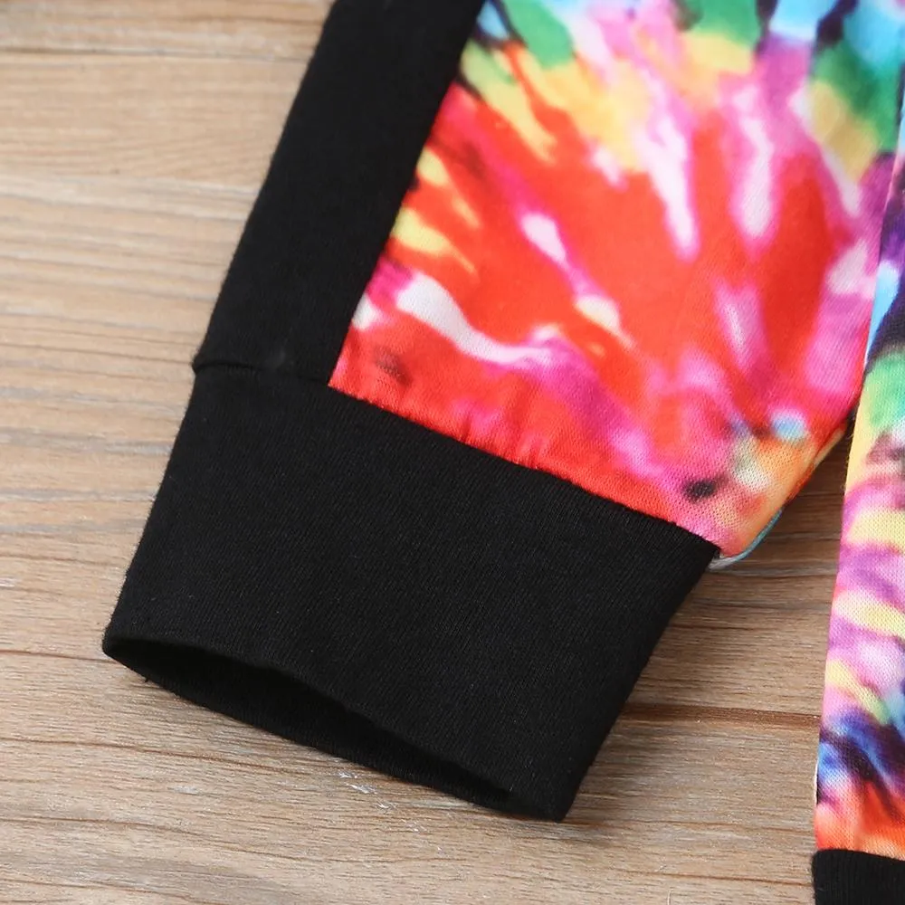 Girls Tie Dye Long Sleeve T-shirt & Pants Wholesale Clothing For Girls