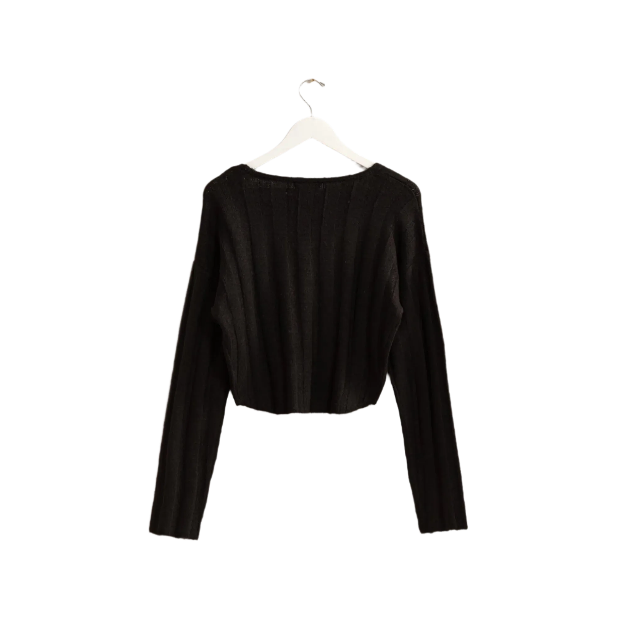 Heather Cropped  V-Neck Sweater