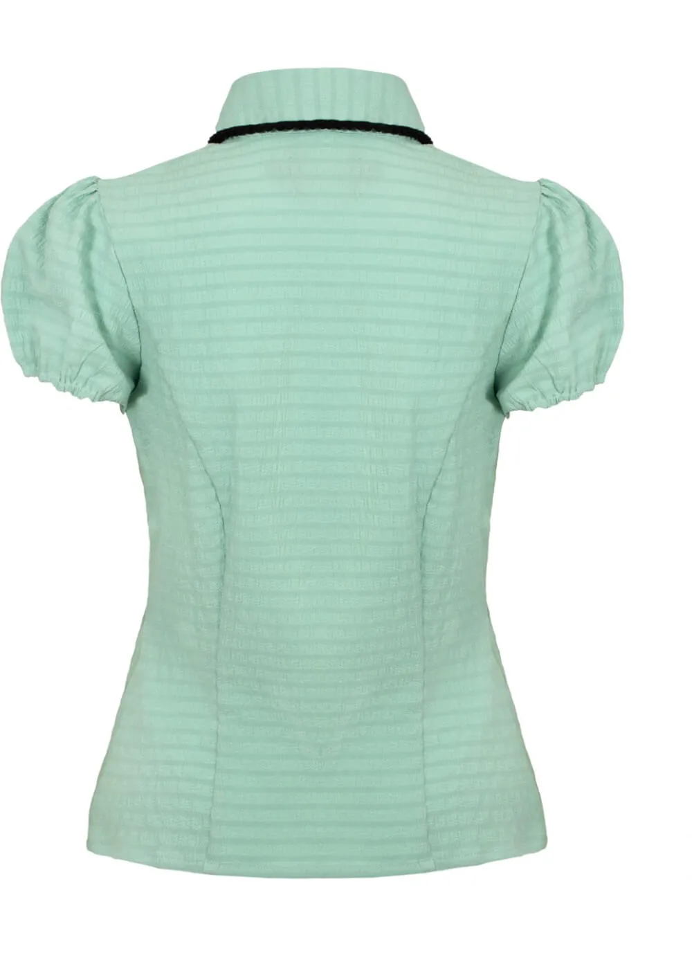 Hell Bunny Casey Bow 40's Blouse Mint Green