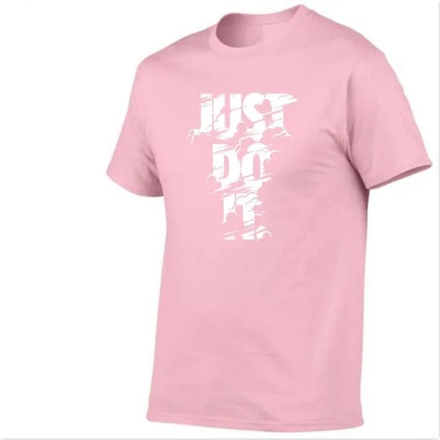 Just Do It Letter Printed Fashionable Round Neck T-shirts