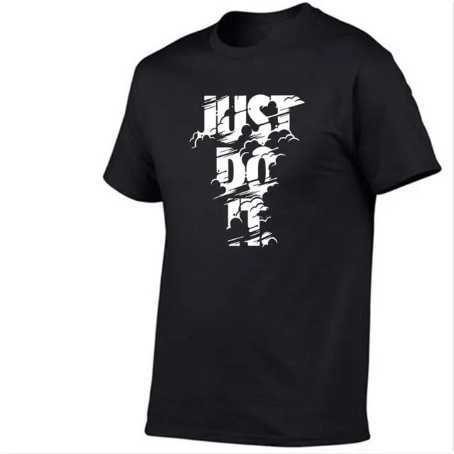 Just Do It Letter Printed Fashionable Round Neck T-shirts