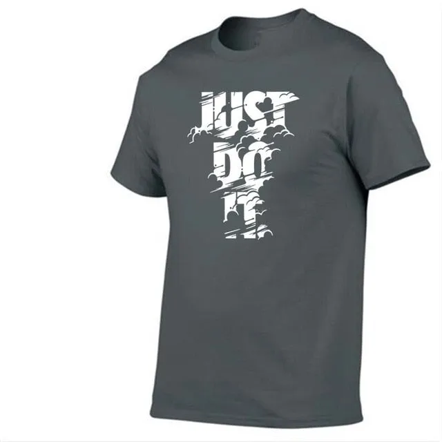 Just Do It Letter Printed Fashionable Round Neck T-shirts