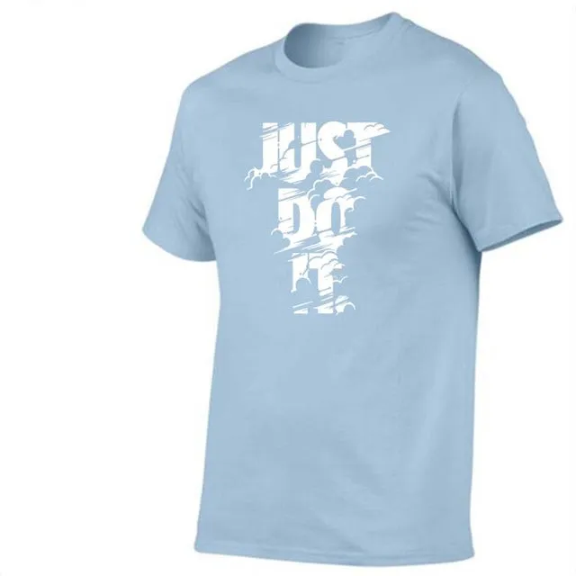 Just Do It Letter Printed Fashionable Round Neck T-shirts