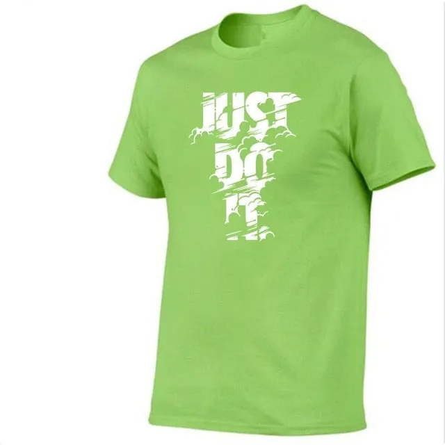Just Do It Letter Printed Fashionable Round Neck T-shirts