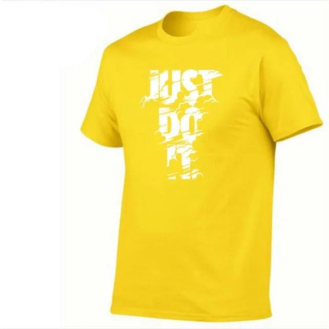 Just Do It Letter Printed Fashionable Round Neck T-shirts