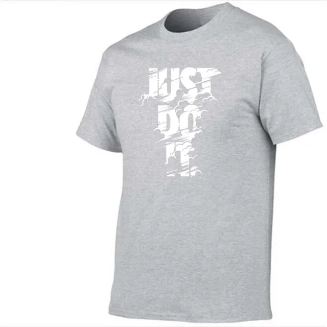 Just Do It Letter Printed Fashionable Round Neck T-shirts