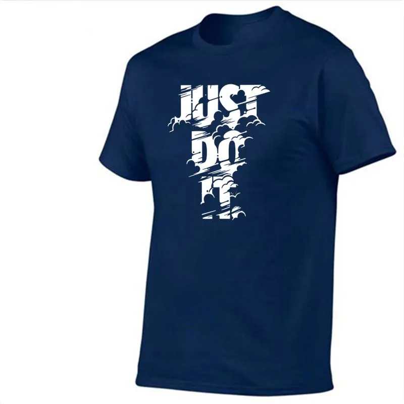 Just Do It Letter Printed Fashionable Round Neck T-shirts