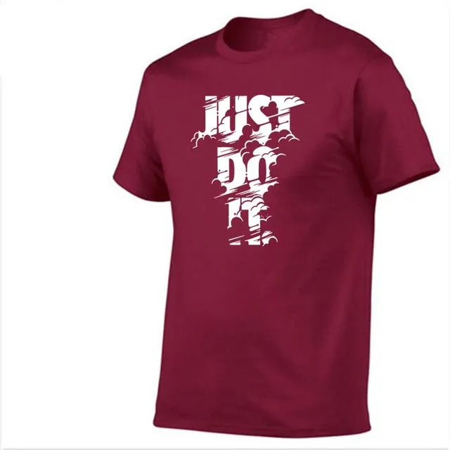 Just Do It Letter Printed Fashionable Round Neck T-shirts