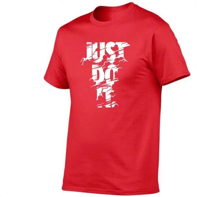 Just Do It Letter Printed Fashionable Round Neck T-shirts